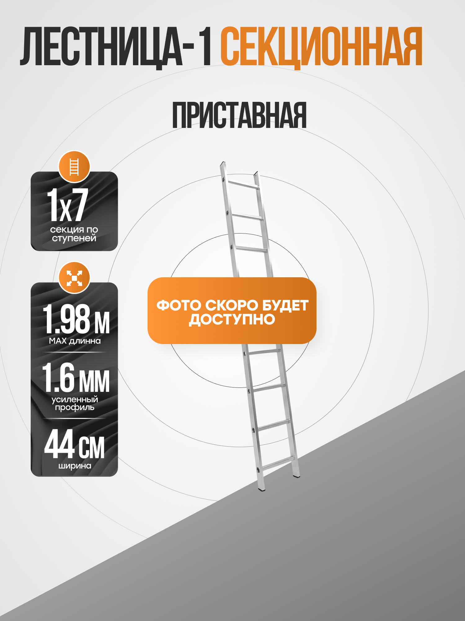 Лестница односекционная приставная 1х7, PT1447